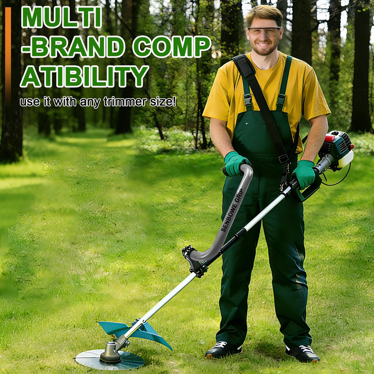 SENBOWE one-piece aluminum weed eater handle provides sturdy, lightweight support