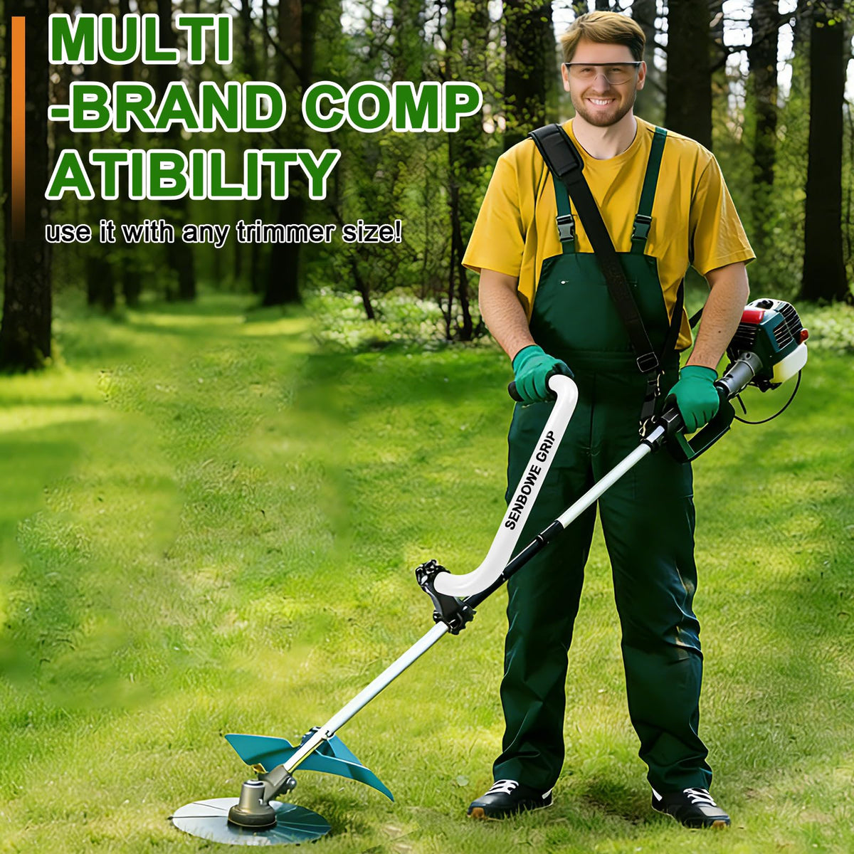 SENBOWE weed eater handle lightweight aluminum construction minimizes added bulk.