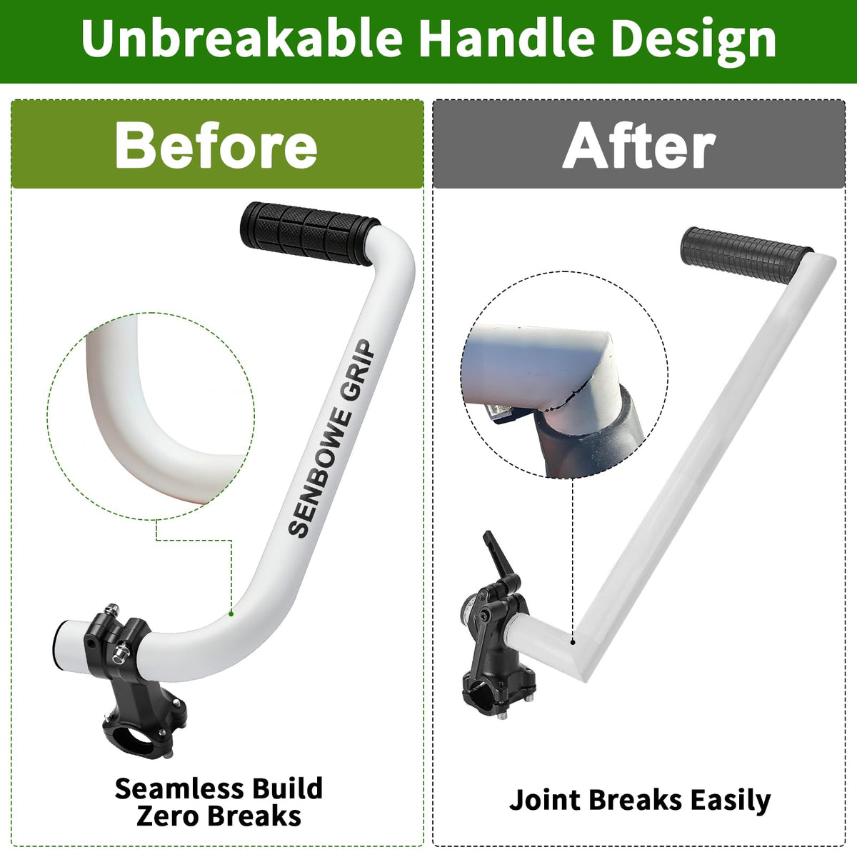 SENBOWE weed eater handle rotatable clip enables flexible movement.