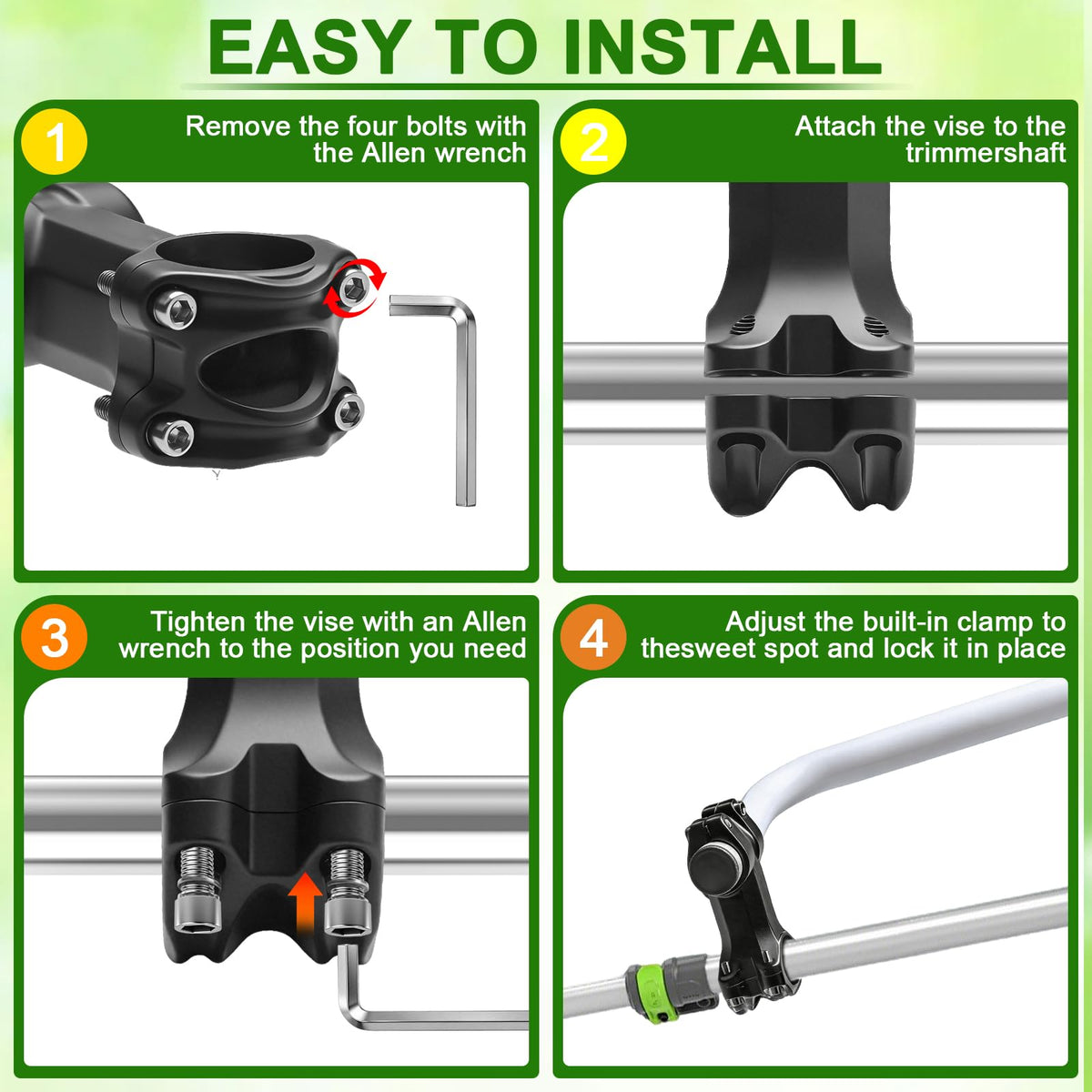 SENBOWE weed eater handle tool-free installation saves setup time.