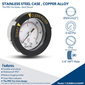 SenCtrl gauge uses brass and stainless wetted parts for reliable pressure measurements.