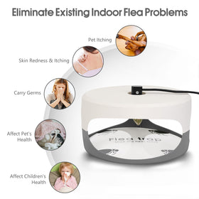 Senitek Earpads indoor trap placed near pet bed for year-round protection.