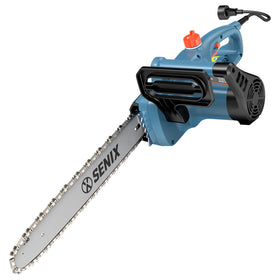 SENIX electric chainsaw 14-inch bar and chain for smooth, efficient cutting.