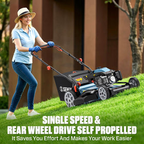 SENIX six-position height adjustment for precise grass height control
