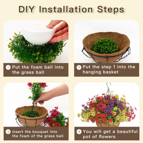 Senjie 10x10x19 inch hanging basket provides sturdy outdoor display.