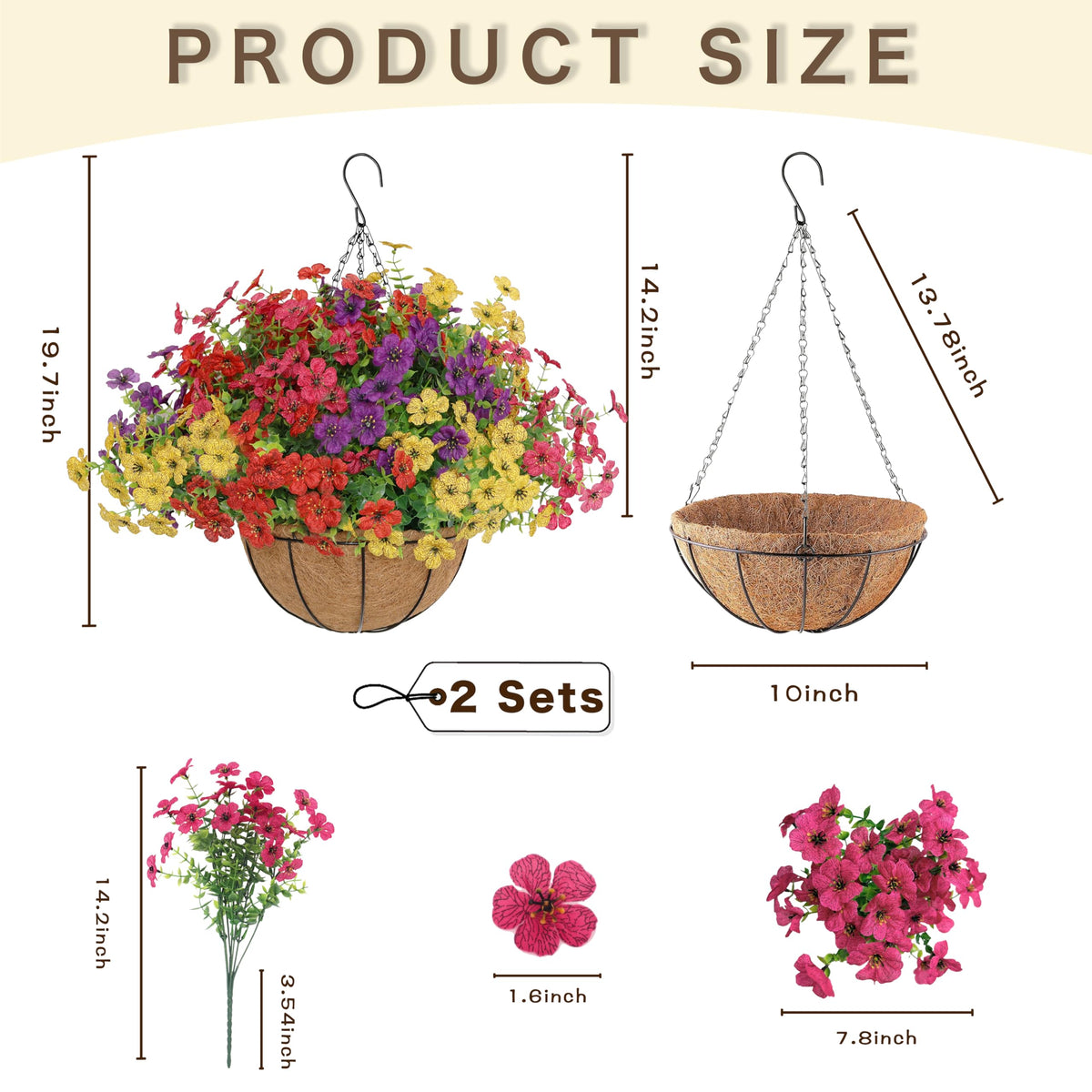 Senjie UV-resistant blooms stay colorful on covered patios.