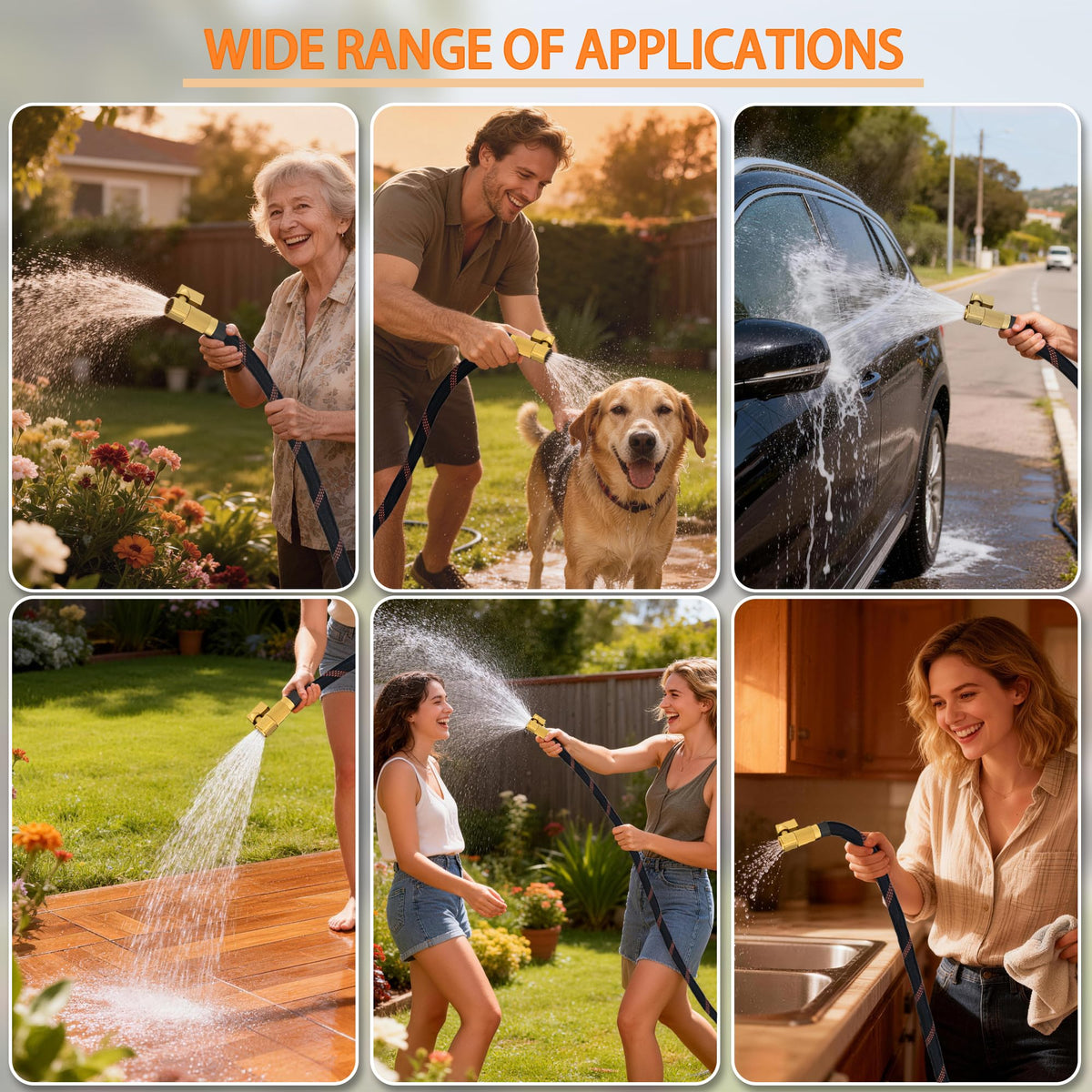 SENMYSI hose ready for gardening, car washing, and pet care tasks