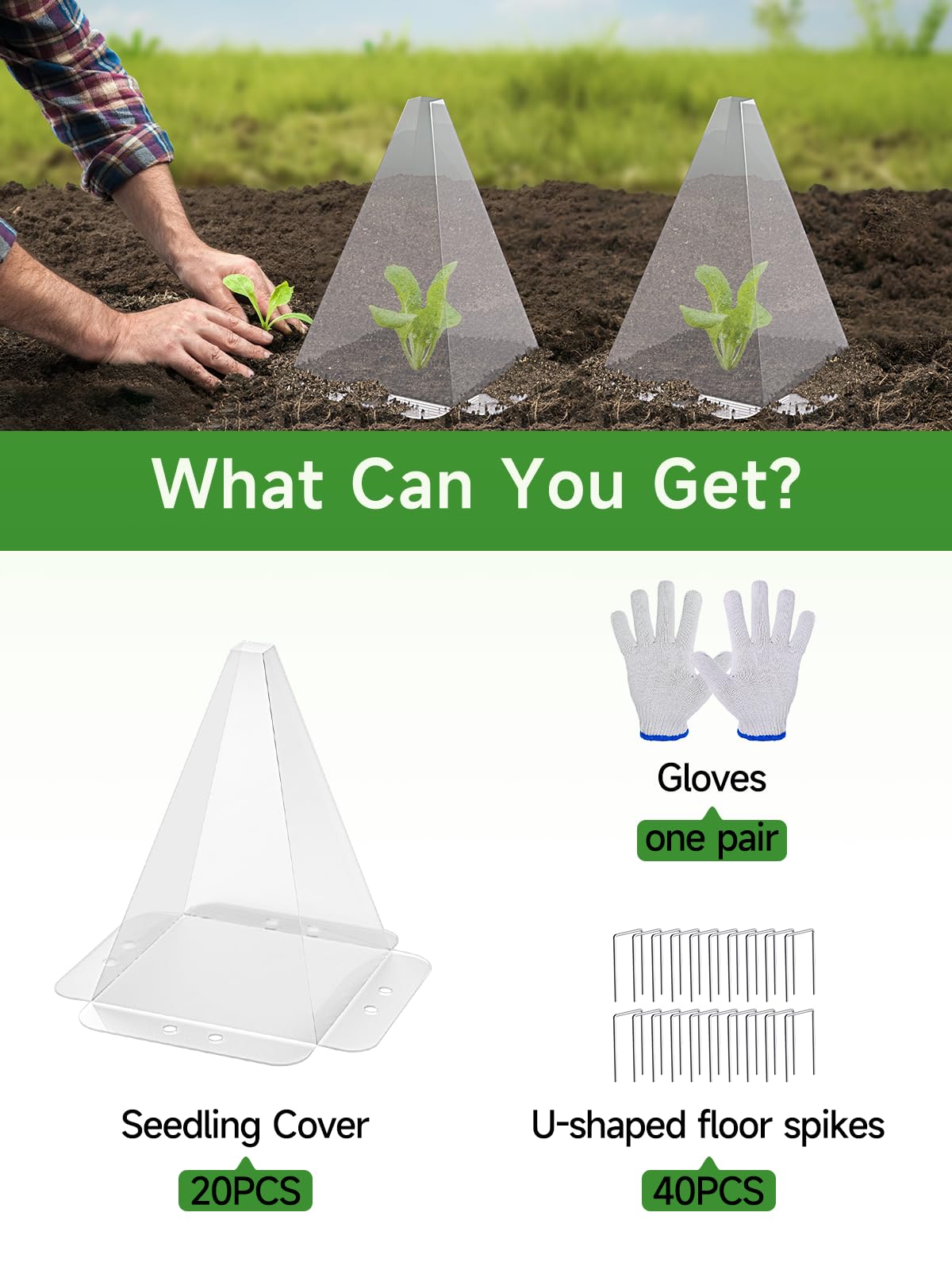 SENWELL-KA metal stakes secure the covers in soil.