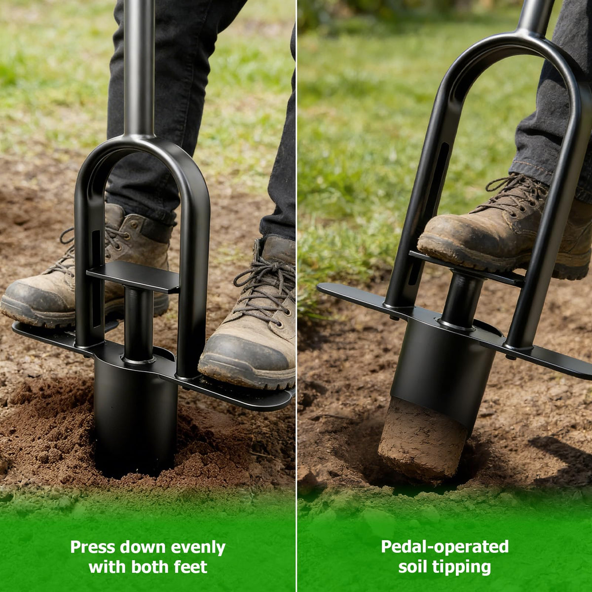 SenXiller hole digger creates 2.9-inch by 3-inch holes for lawn repair
