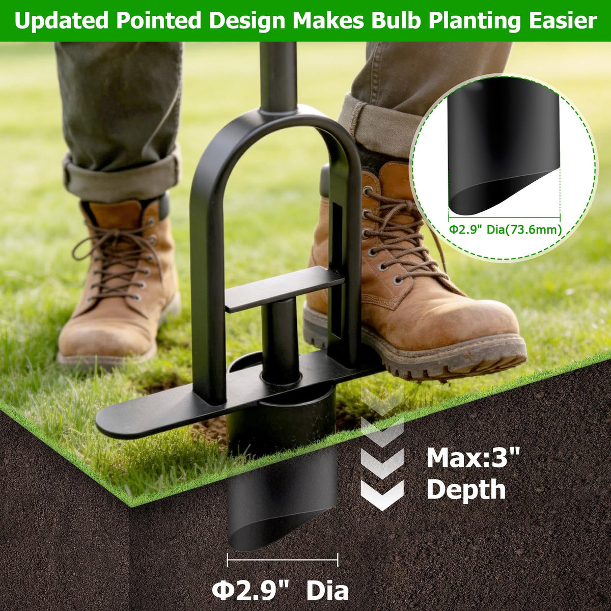 SenXiller stand-up long-handle garden tool maintains upright posture during planting