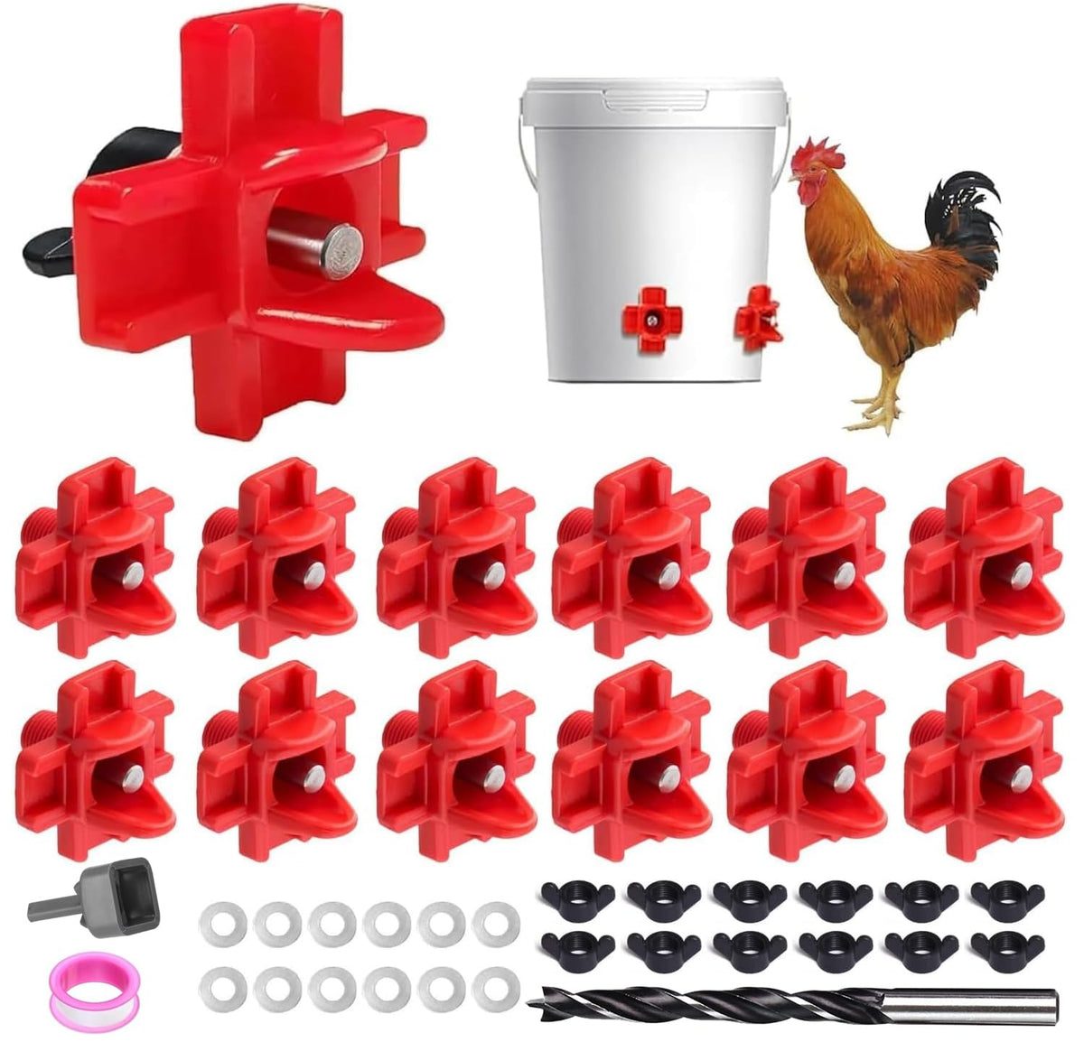 senylanhxy horizontal chicken water nipples kit ready for coop installation and clean water