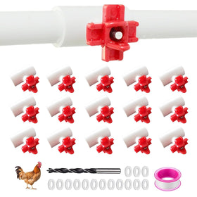 Senylanhxy horizontal nipple waterer 15-pack for easy flock hydration.