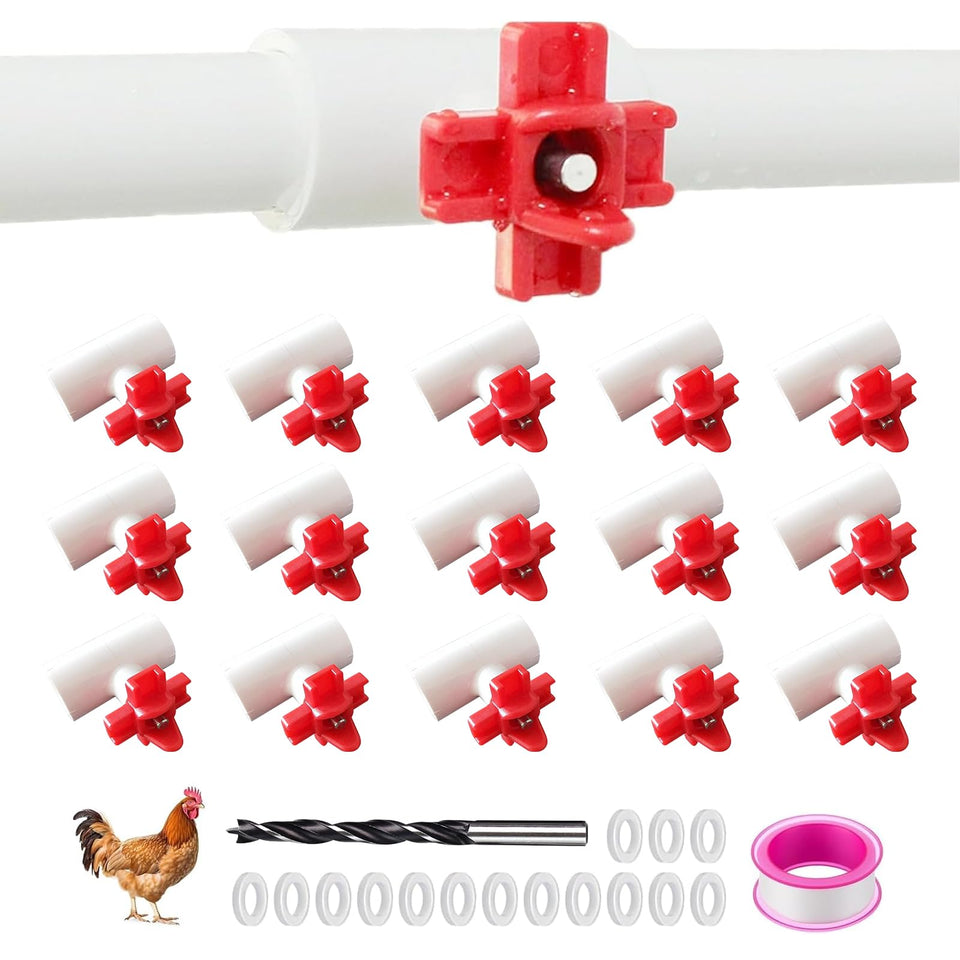 Senylanhxy horizontal nipple waterer 15-pack for easy flock hydration.