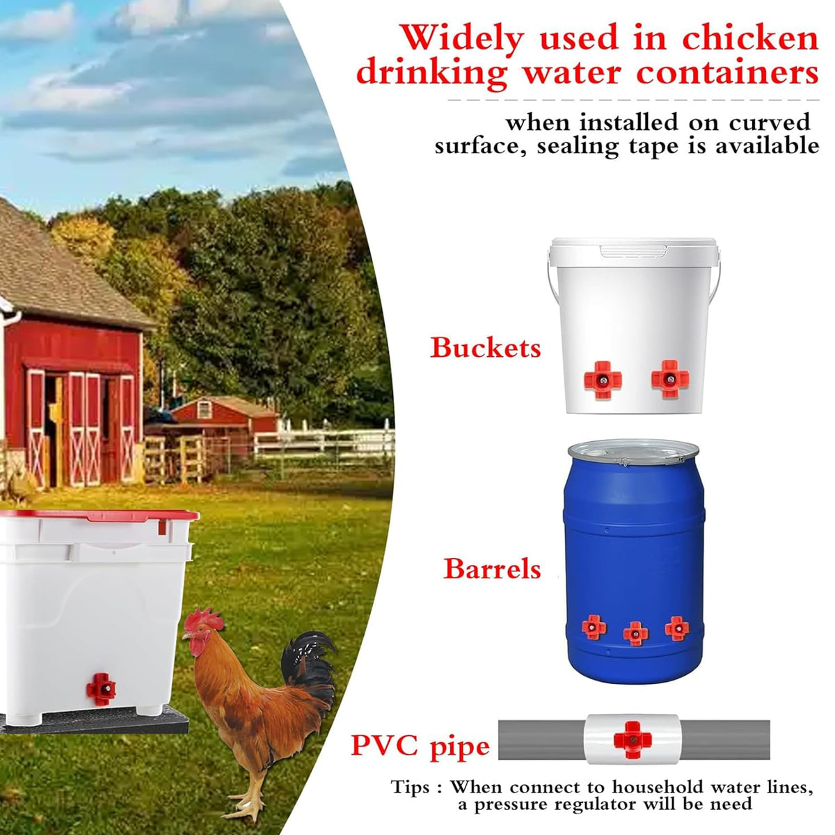 Senylanhxy side-mount drinker setup fits compact coops.