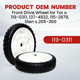 8-inch wheel replacement with durable rubber and plastics construction