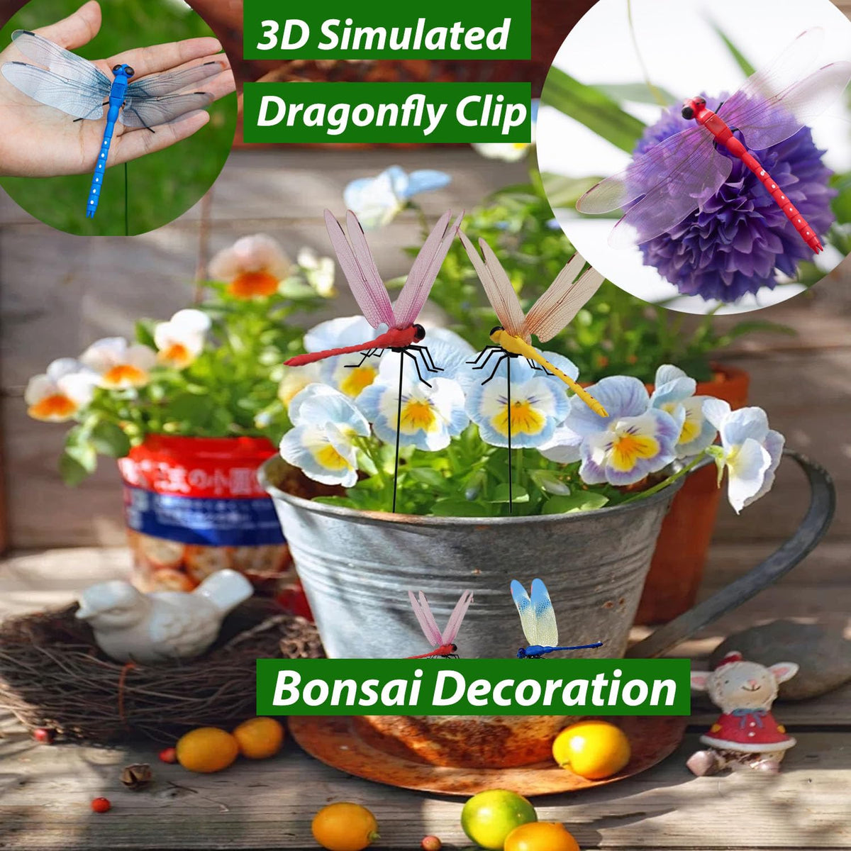 Seodon Dragonfly Clip blue brings vibrant color to curtains or pots