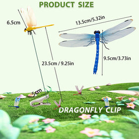 Seodon Dragonfly Clip red on hats and planters creates whimsical detail