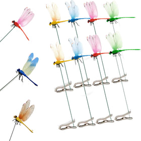 Seodon Dragonfly Clip red adds lifelike color to outdoor garden decor