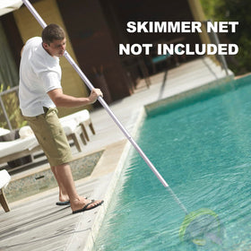 Sepetrel 15-foot telescoping pool pole in use across a large pool