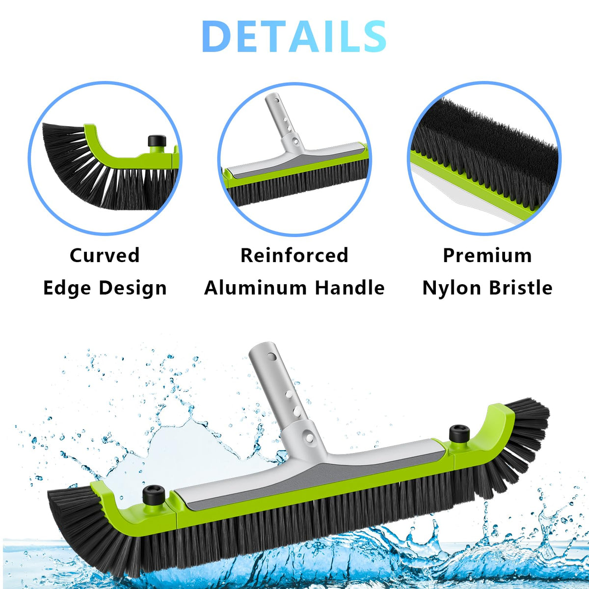 Sepetrel aluminum handle angled 45 degrees for optimal cleaning position.
