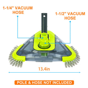 Sepetrel bottom brush boosts scrubbing power for efficient debris removal.