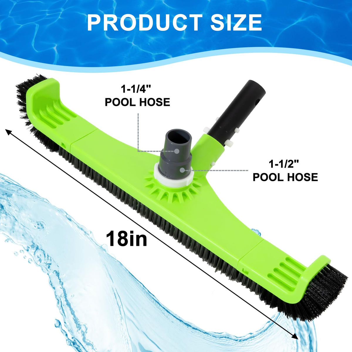 Sepetrel curved-edge design demonstrates vinyl liner safety while reaching tight pool corners