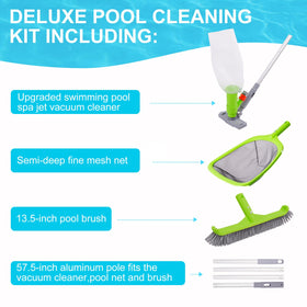 Sepetrel Deluxe 13-5-inch pool brush reaching corners for thorough scrubbing