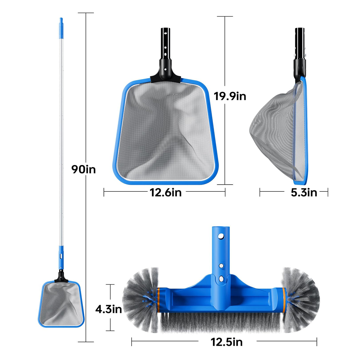 Sepetrel Deluxe fine-mesh net traps fine particles for ponds and spas.