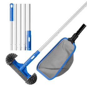 Sepetrel Deluxe half-deep skim net captures more debris per sweep.
