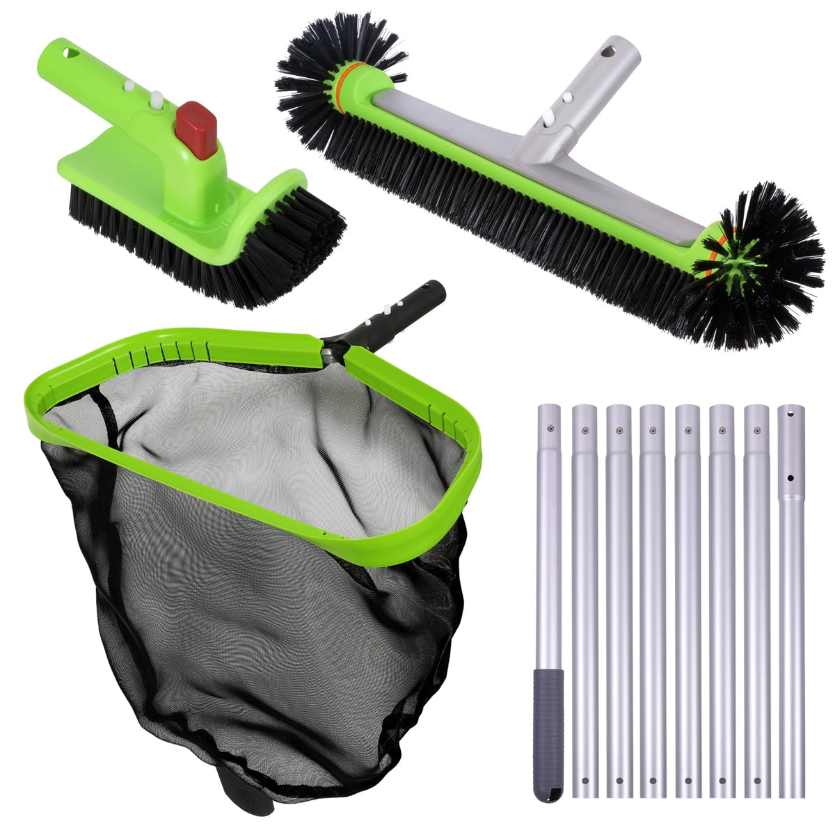 Sepetrel Deluxe pool net leaf skimmer in action, easy debris removal for a sparkling pool.