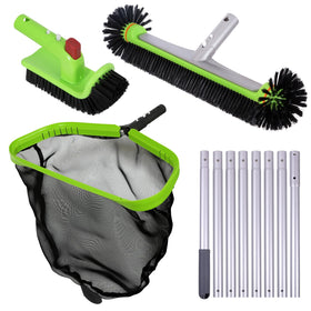 Sepetrel Deluxe pool net leaf skimmer in action, easy debris removal for a sparkling pool.