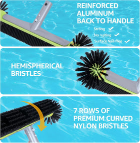 Sepetrel Deluxe pool net with widened edge for easy debris scooping.