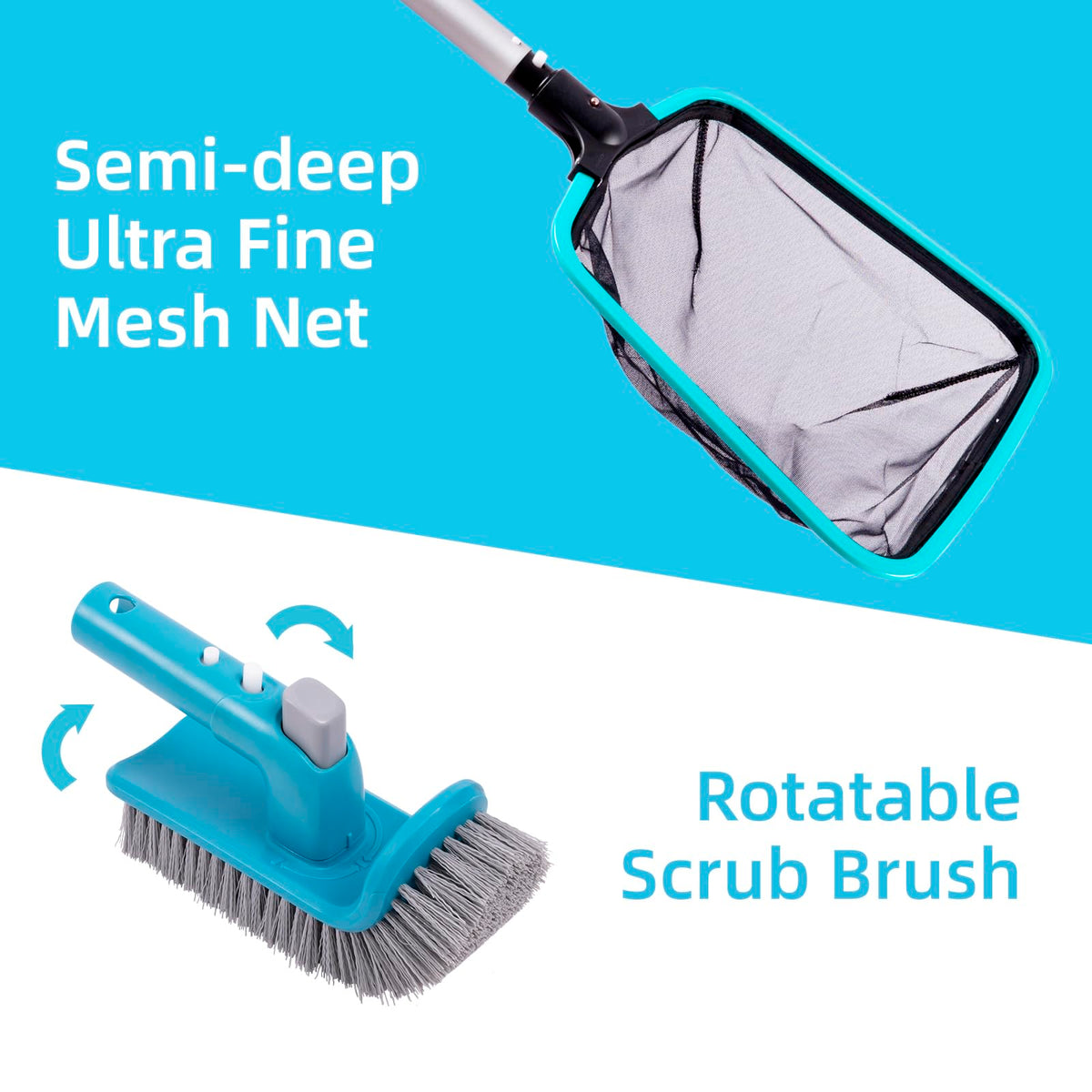 Sepetrel Deluxe rotatable scrub brush for hard-to-reach areas.