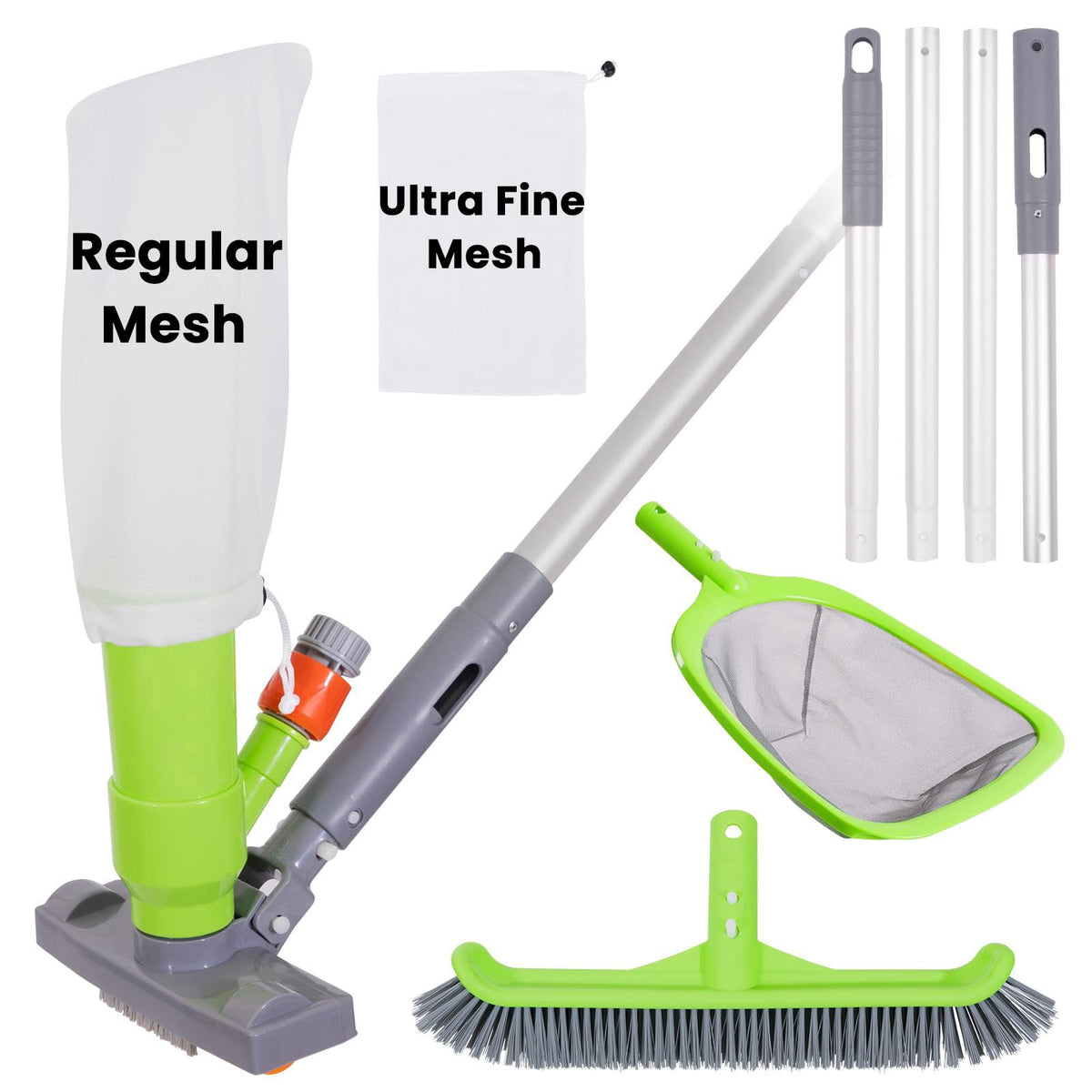 Sepetrel Deluxe spa jet vacuum showing water-powered debris removal action