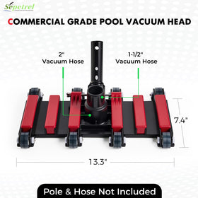 Sepetrel heavy-duty vacuum head made of ABS and metal for durability.
