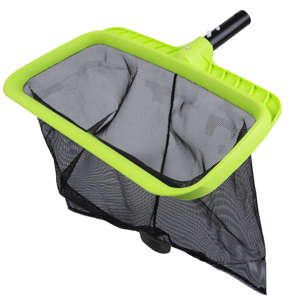Sepetrel leaf skimmer net with reinforced frame for durable pool cleaning.
