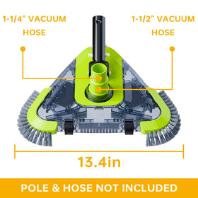 Sepetrel non-slip wheels enable easy pushing and pulling across pool floor.
