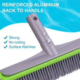 Sepetrel brush head features a 45 degree aluminum back for easier scrubbing.