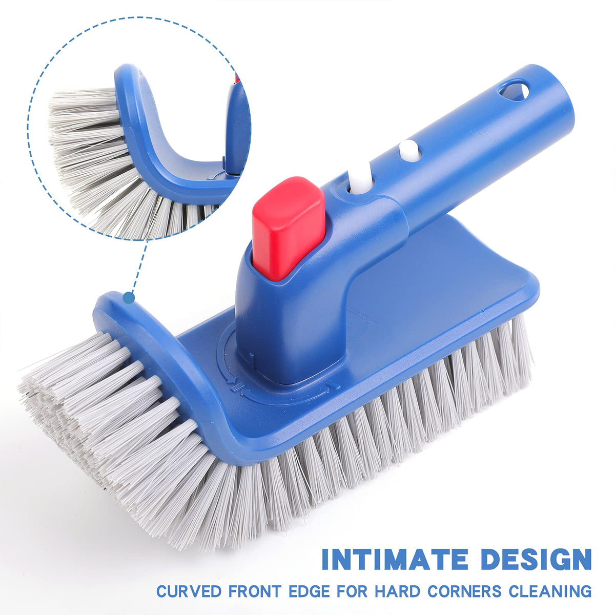 Sepetrel pool brush head tackles hard corners with flexible bristles for detail.
