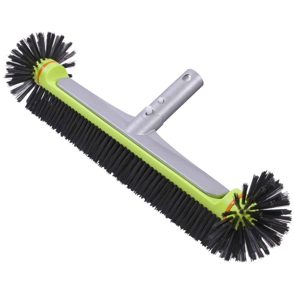 Sepetrel pool brush head with hemispherical bristles for tight corner cleaning.