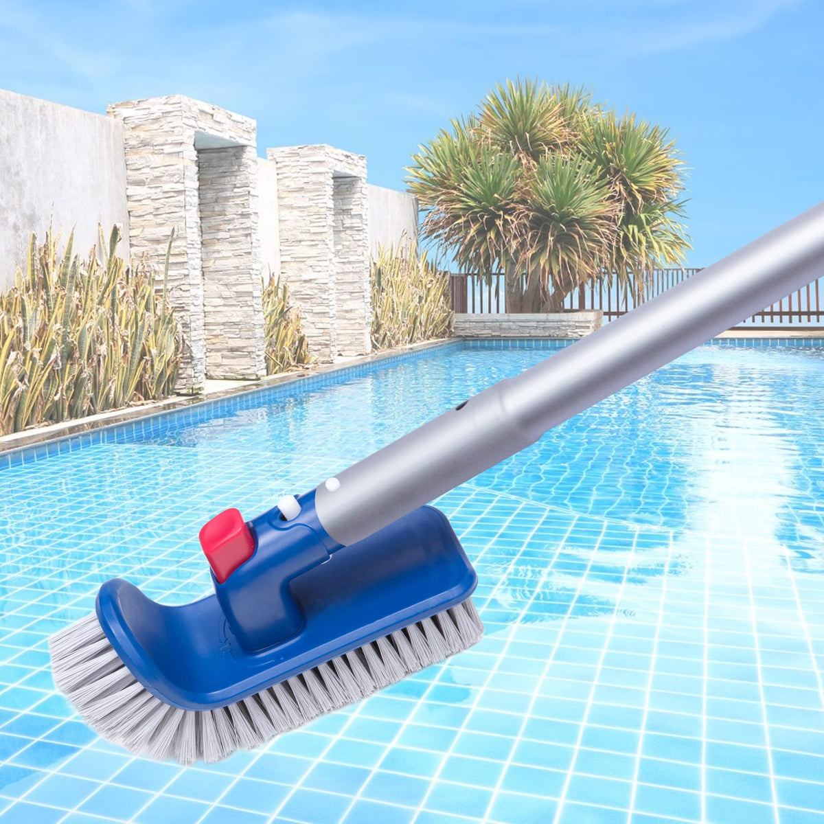 Sepetrel compatible brush head fits standard 1-1/4 inch poles for convenience.