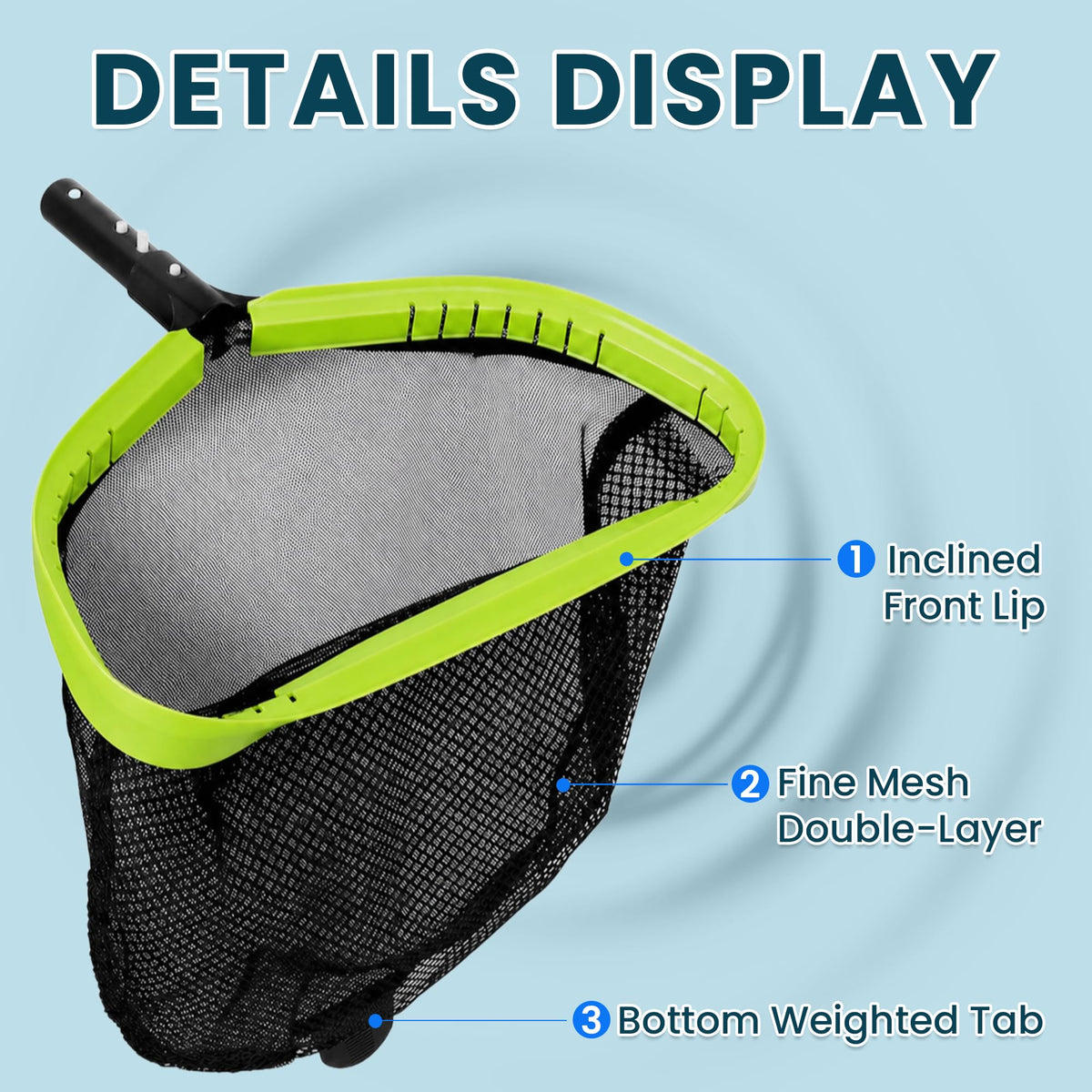 Sepetrel Pool Net double-layer mesh close-up highlighting durability and catching capacity