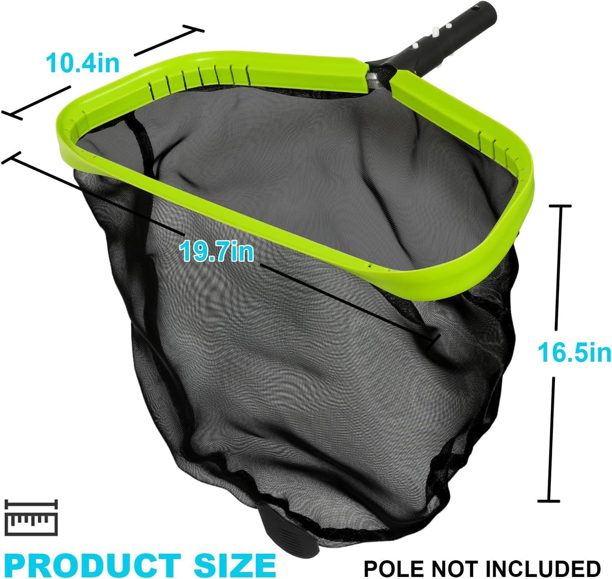 Sepetrel pool net front lip design aids debris lift from pool bottom.