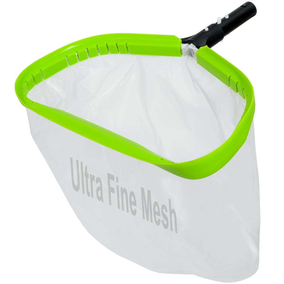 Sepetrel pool net with front lip captures bottom debris gently, protecting pool liners.