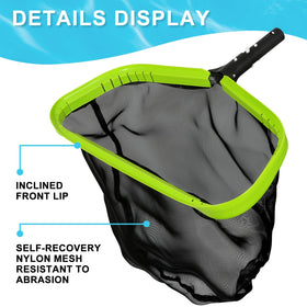 Sepetrel pool net shows heavy-duty aluminum frame for durability