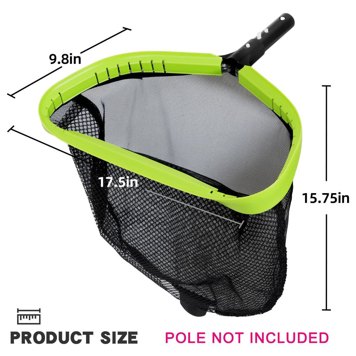 Sepetrel Pool Net in use with standard pool pole for versatile reach