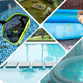 Sepetrel Pool Net inclined lip design aids bottom skim without liner damage