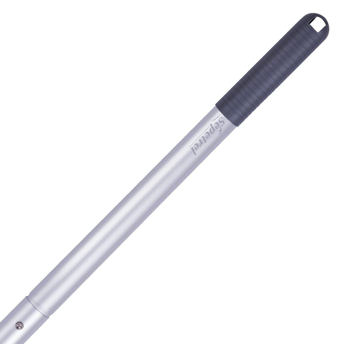 Sepetrel pool pole extended to 10.5 feet for reaching distant debris with ease.