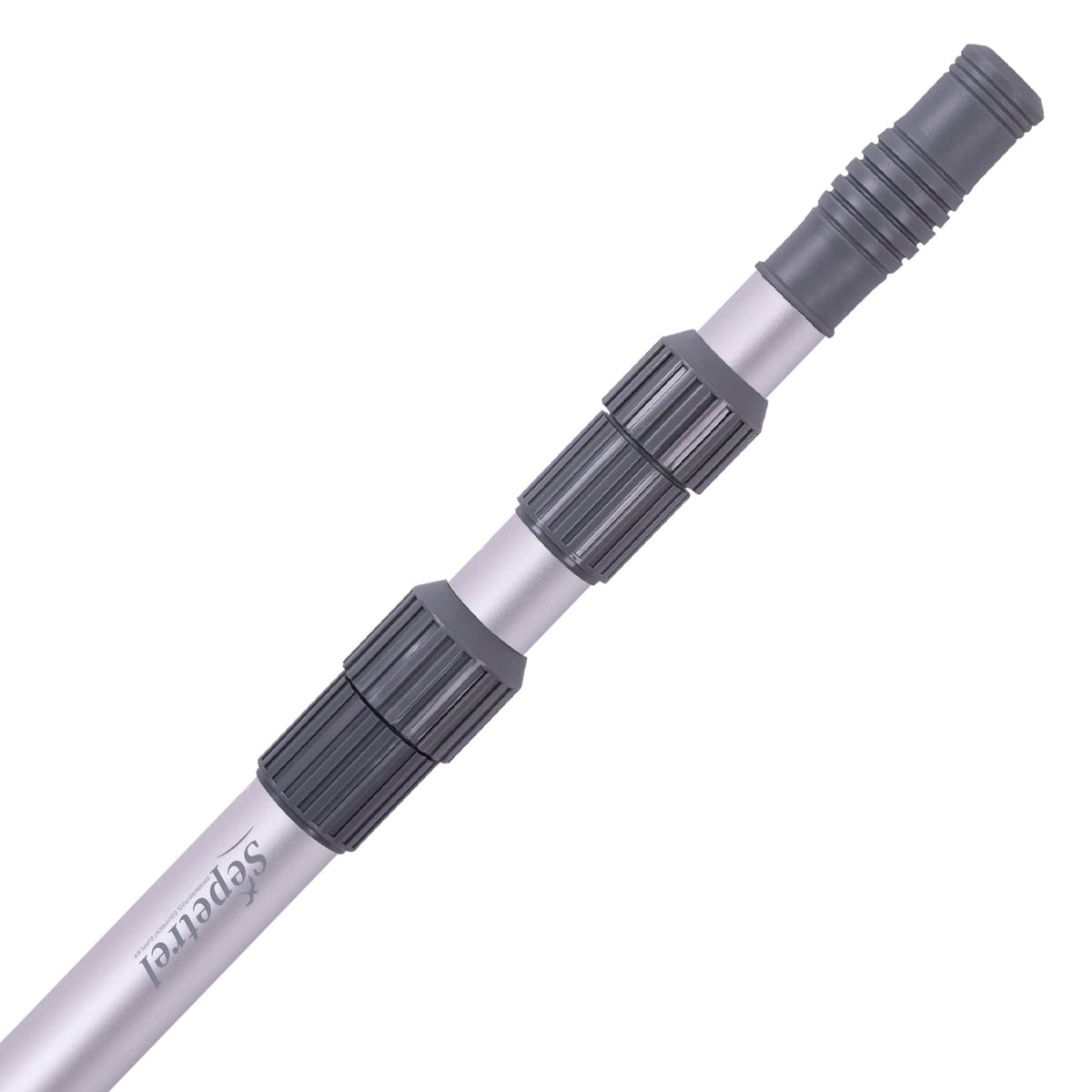 Sepetrel pool pole 12ft telescoping design enables reach to distant pool corners.