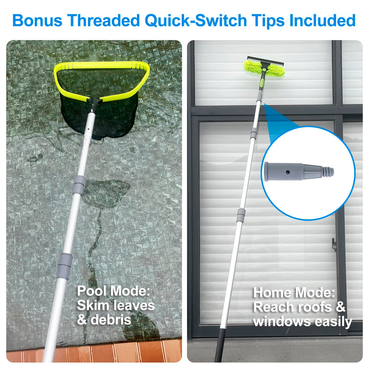 Sepetrel pool pole adjustable length from 7.2 to 15 feet